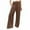 Brown, variant on DDAPJ pyju Palazzo Pants for Women Cotton Linen Pants Summer Casual Loose Elastic High Waist Wide Leg Lounge Pants Trendy Trousers with Pockets Blue XXL