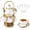 Gold, variant on ManyFun 20 Pieces Porcelain Tea Set With Metal Holder, European Ceramic tea set for adults,Flower Tea Set,Tea Set For Women With Flower Painting
