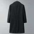 thumbnail image 4 of IYTR Winter Coats for Men Classic Wool Coat Lapel Double Button Long Trench Coat Work Business Formal Long Jacket (Black,XXL), 4 of 5
