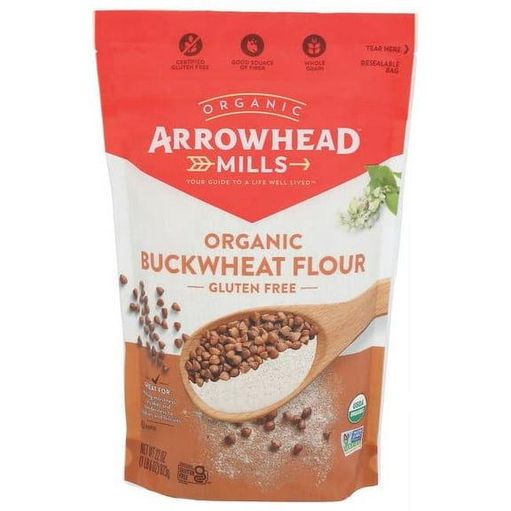 Arrowhead Mills Organic Buckwheat Flour, Gluten Free Flour, 22 oz Bag