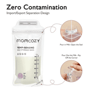 Momcozy Breastmilk Storage Bags 120 Ct, Temp-Sensing Discoloration Breastfeeding Storage Bag 6oz/180ml