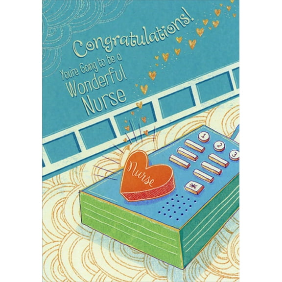 Designer Greetings Hospital Bed : Heart Shaped Call Button Nursing School Graduation Congratulations Card