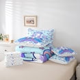 thumbnail image 6 of Feelyou Kawaii Unicorn Bedding Comforter Set 7 Pieces for Girls, Cartoon Star Rainbow Queen Bedding Sets, Princess Blue Queen Sheet Sets, Cute Bedroom Decor, 6 of 8