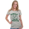 thumbnail image 3 of Single Like My Bicycle Gear Hipster Womens Fitted Plus Size Graphic Tee Brisco Brands 2X, 3 of 5