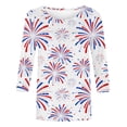 thumbnail image 4 of Zivyakyron T-Shirts Womens Vacation Summer Patriotic Fourth of July Woman Tops Casual Loose 3/4 Sleeve Clothes, 4 of 5