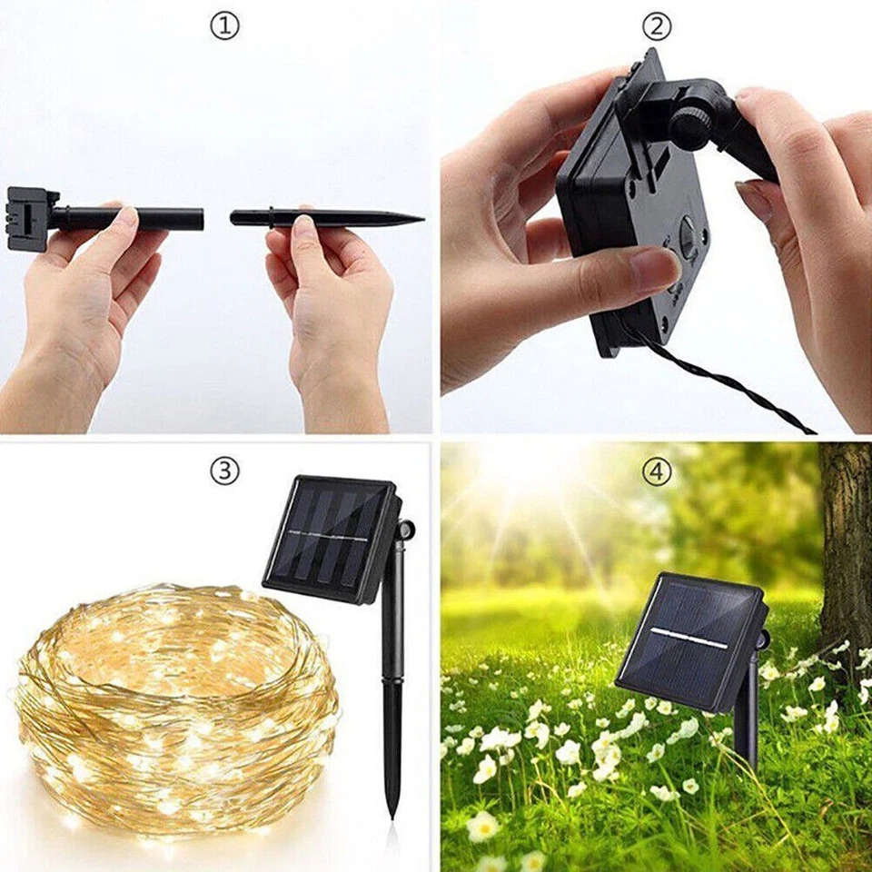 BUTTERFLY- 98Ft Led Outdoor Solar Powered String Lights For Patio Yard Porch Party Decor
