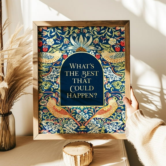 What'S The Best That Could Happen, Gold Foil Print, Uplifting Wall Art, Aesthetic Room Decor For Office Or Apartment, Encouraging Gift Wall Art, Modern Wall Decor, 8x12 UNFRAMED