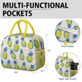 thumbnail image 6 of Reusable Pineapple Lnsulated Lunch Bag for Women & Men-Leakproof Water-Resistant Cooler Tote,Large Capacity(10.6x8.7x6.3in)for Work,Office,Travel,Picnic,Beach., 6 of 7