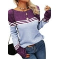 thumbnail image 2 of Sherrylily Women Autumn Winter Colorblock Pullover Sweaters Striped Slim Knitwear, 2 of 5