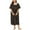 Black, variant on Wisremt Women's Plus Size Long Henley Print Sleepshirt Nightgown