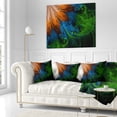 thumbnail image 3 of Designart Fractal Flower Orange and Blue - Floral Throw Pillow - 16x16, 3 of 5