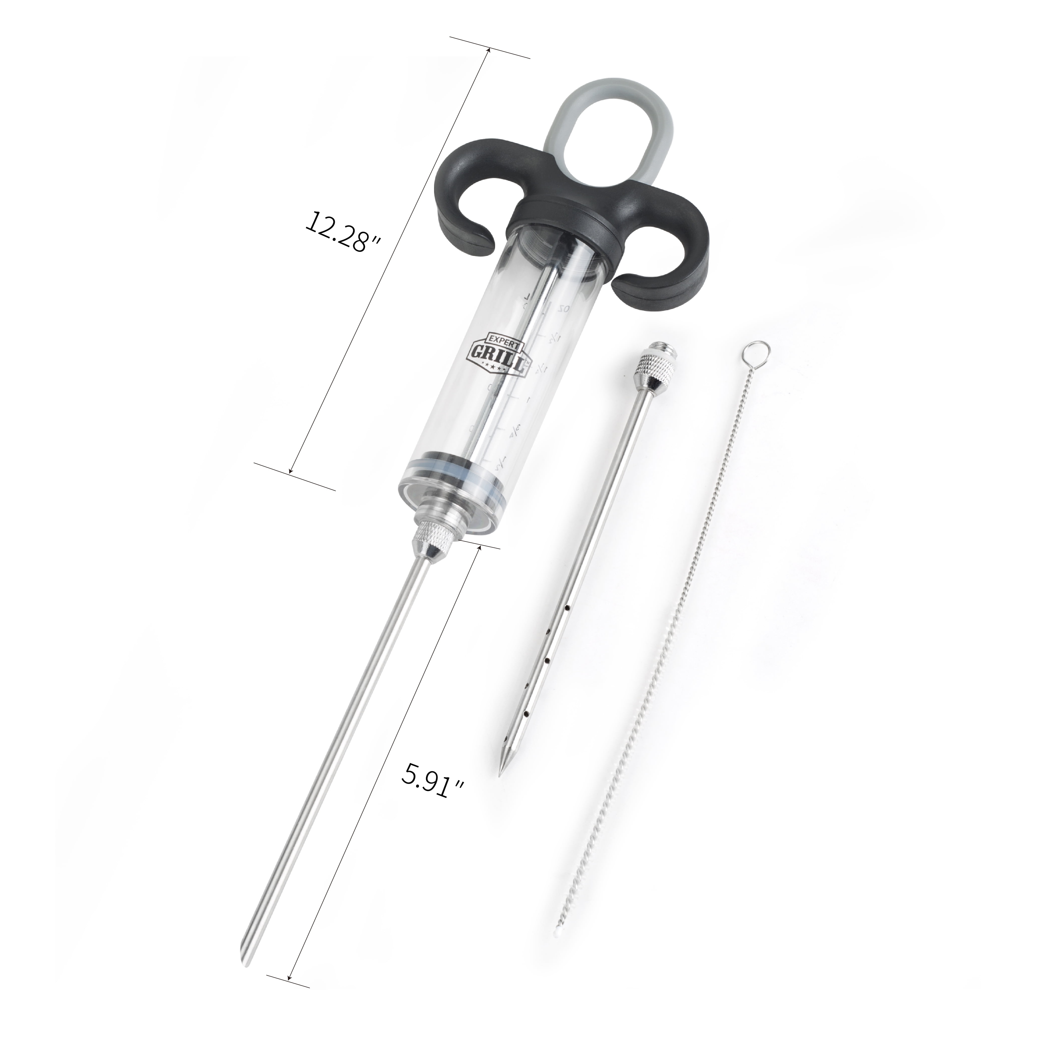 Expert Grill Stainless Steel Marinade Injector Set, Includes Needles & Cleaning Brush, 3 Pieces