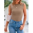 thumbnail image 4 of Musculosa PRETTYGARDEN de Canalé con Mangas Caperuza Khaki M, 4 of 8