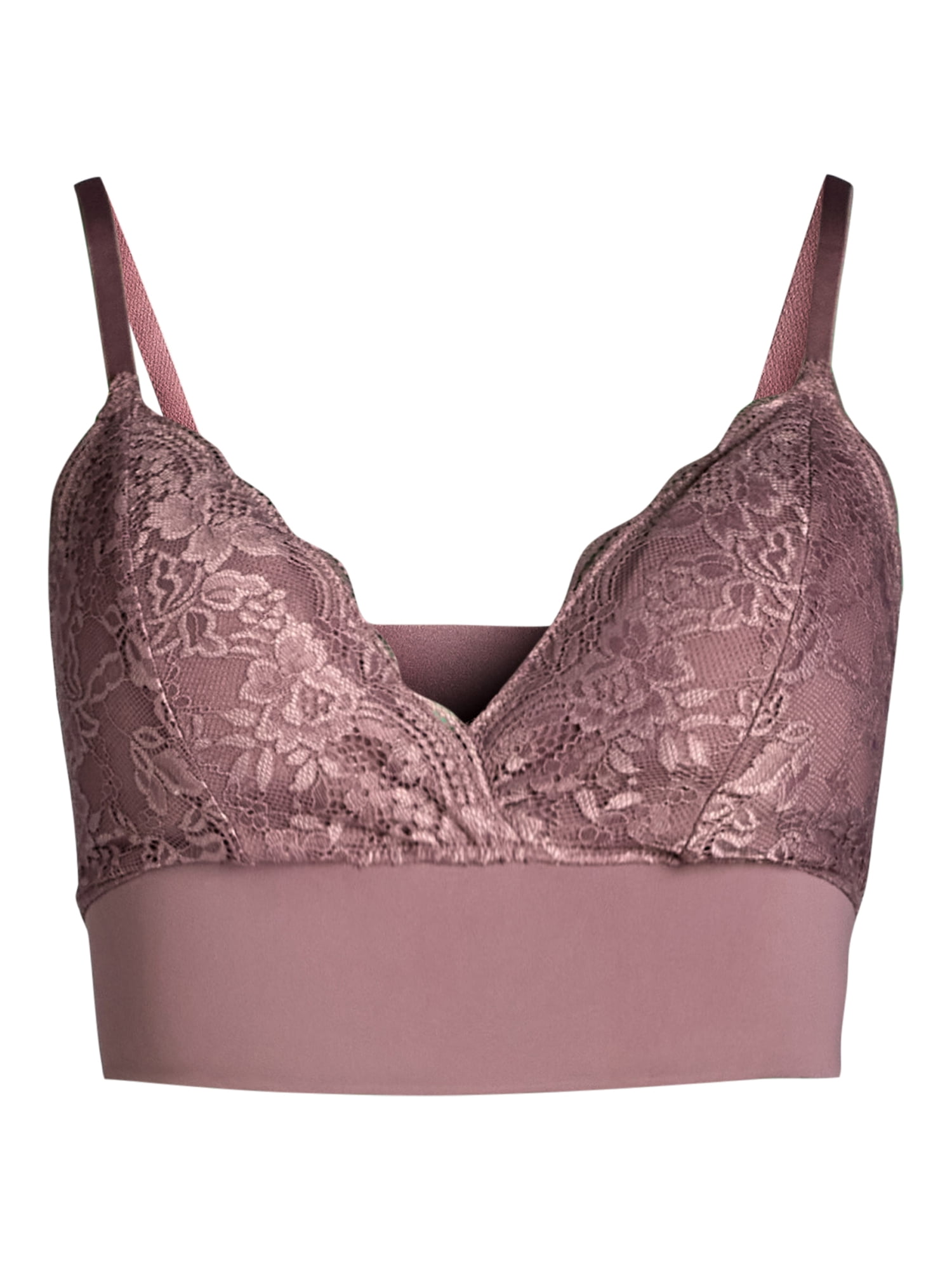 Joyspun Women's Micro and Lace Bralette, Sizes S-3XL