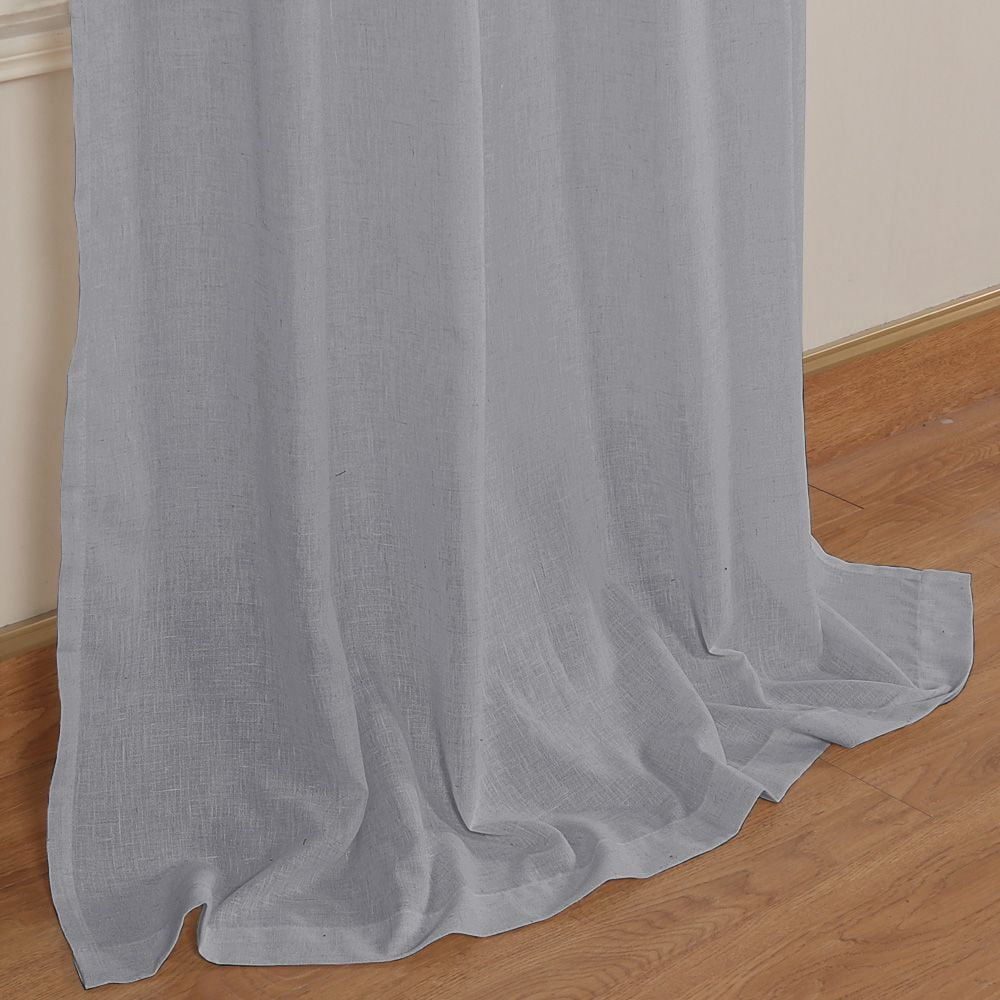 PrimeBeau Elegant Durable Privacy Linen Texture Semi Sheer Window Curtain Panels, 52" W x 108" L, Dove