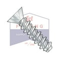 thumbnail image 2 of 8-18 x 1 1/2" Self Tapping Screws, High Low Style | Flat Head | Steel | Zinc (Quantity: 3000), 2 of 3