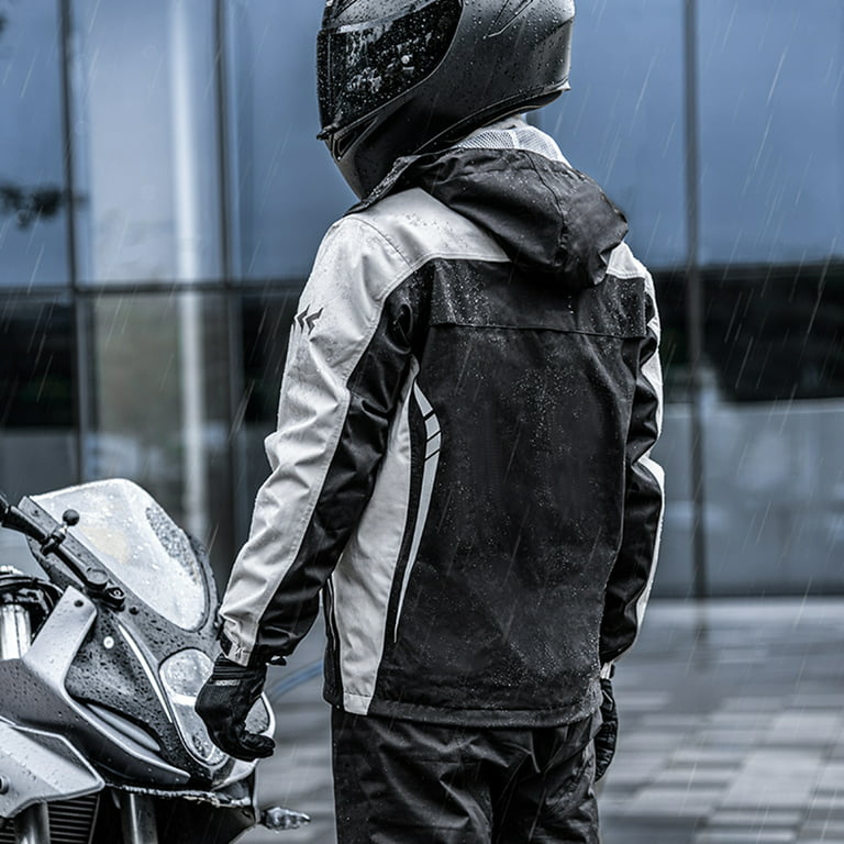 SULAITE Waterproof Motorcycle Rain Suit Men Women Cycling Rain Gear Jacket  and Pants with Storage Bag