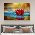 thumbnail image 4 of Red Lotus Flower Canvas Poster Bedroom Decor Sports Landscape Office Room Decor Gift,Frame-style,08x12inch(20x30cm), 4 of 8