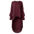 thumbnail image 3 of Qinavy Women's Long Sleeve Double Irregular Chiffon Top, 3 of 4