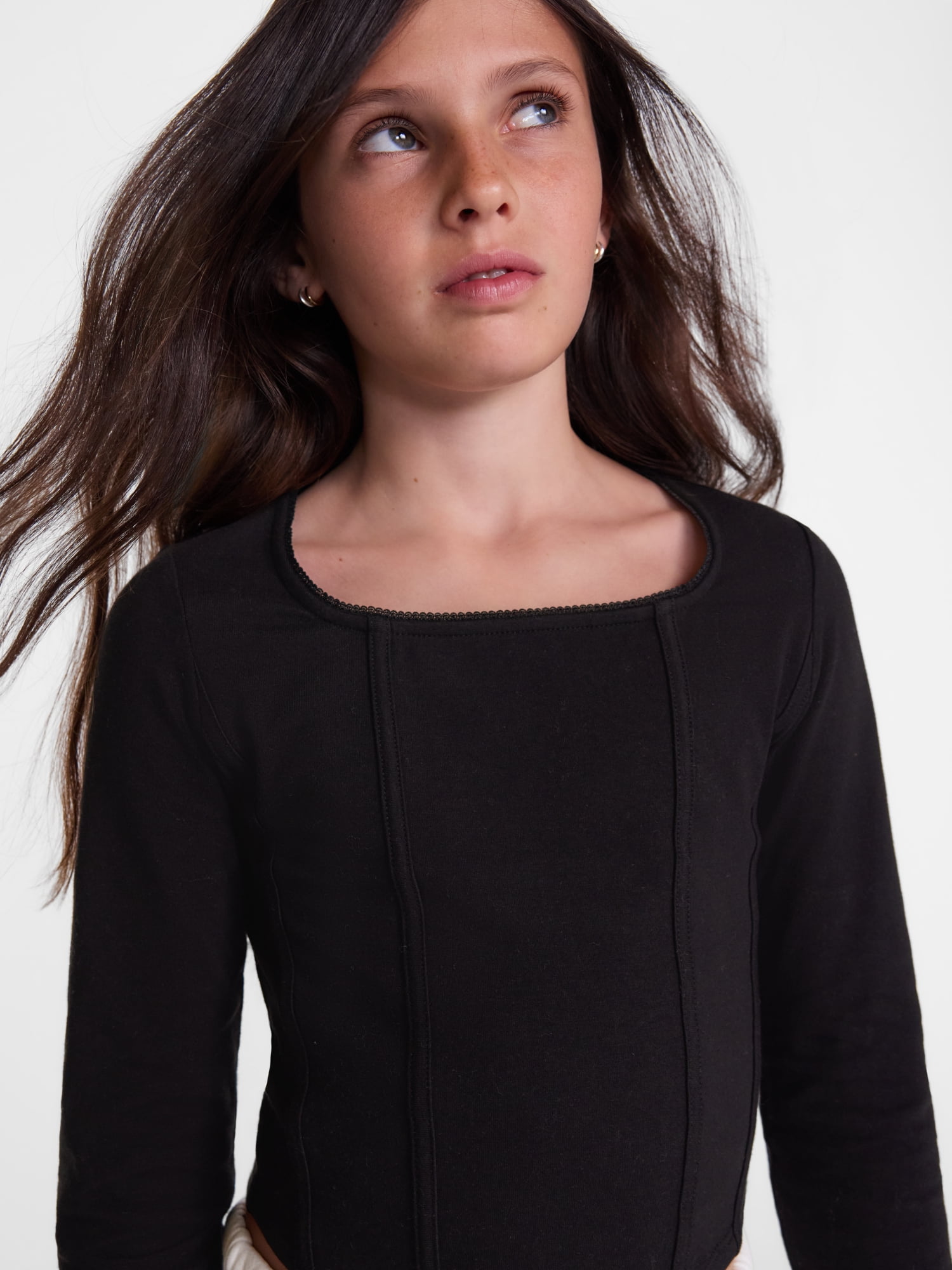 Weekend Academy Girls Corset Top with Long Sleeves, Sizes 4-18