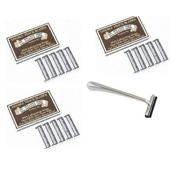 Trac II Chrome Handle   Colonel Ichabod Conk Track II Razor Blades 10 ct. (Pack of 3)