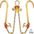 thumbnail image 6 of Grade 80 V-Bridle Tow Chain, 5/16" x 2 ft with TJ Hooks&Grab Hooks, 9260 lbs Break Strength, Heavy Duty Transport Chain with Pear Link Connector, 6 of 9
