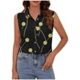 thumbnail image 2 of TaTaai Button Lapel Blouse Lightweight Breathable Women's Casual Fashion Printed Sleeveless Short Sleeve Loose Summer Smart-Casual Top Gift, 2 of 6