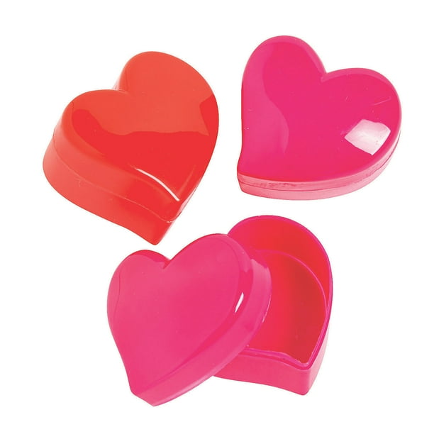 Mini Plastic Heart Shaped Container (24) Party Supplies 24 Pieces