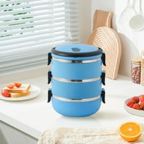Clearance Tableware Arched Handle Lunch Box Lunch Container Food Containers Insulation Stainless Steel Containers Blue