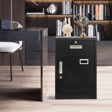 1 Drawer Filing Cabinet w/Lock 154.32lbs Capacity 44*39*65cm for Office Metal Vertical File Storage Cabinet