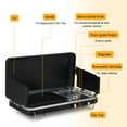thumbnail image 4 of Tabletop 2-in-1 Camping Griddle/Stove Propane Stove Camping Portable Griddle Burner w/ Windpanel, 4 of 8