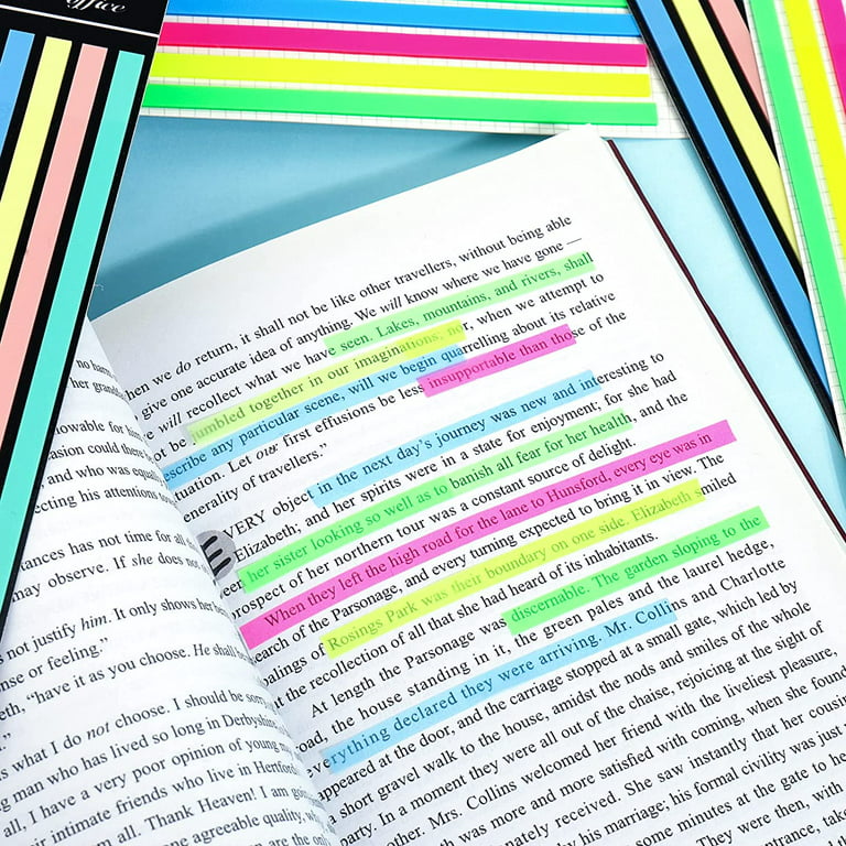 jojofuny 2 Sets Book Annotation Supplies Portable Notebook Strips  Annotating Tabs Bookmarks for Reading Highlighter Washi Tape Sticky  Highlighter
