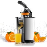 Homeleader Citrus Juicer Stainless Steel Juice Squeezer Electric Orange Juicer with Two Cones, Black