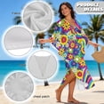 thumbnail image 6 of Xixirimido Vibrant Hippie Flower Print Women’s Plus Size Beach Kaftan Dress V-Neck Batwing Sleeve Swimsuit Cover Up Flowy Caftan Dress for Pool, Cruise & Resort Wear, 6 of 7