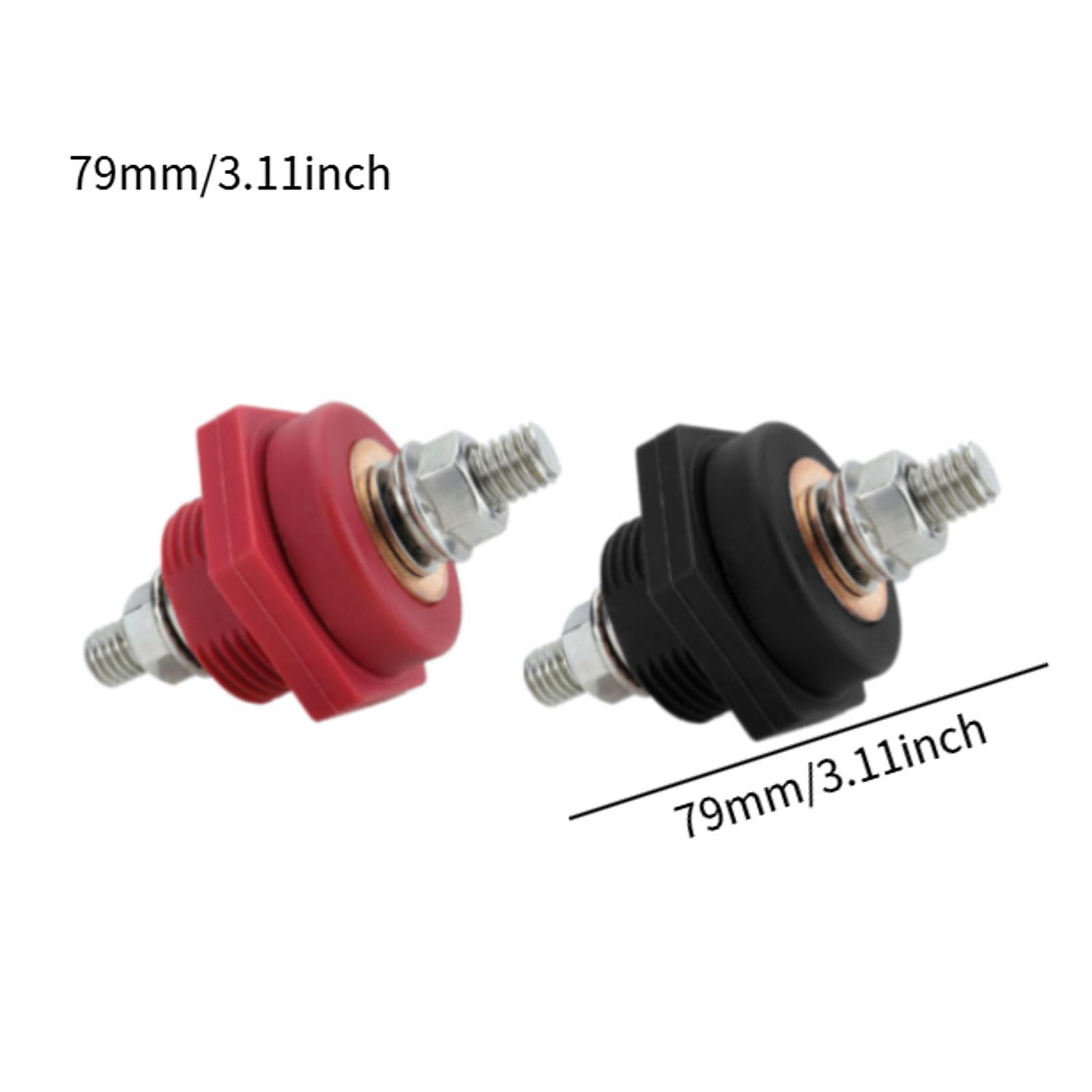 Luwecf Generic 3/8" thru Panel Battery Terminal Connector 12V Battery Terminal Stud for Red Black