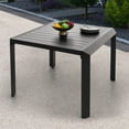 thumbnail image 4 of Nuu Garden Outdoor Aluminum Dining Table 35’’ Square Table with Powder-Coated Finish, Open-Slatted Tabletop and 2’’ Umbrella Hole, Garden Patio Table for 4 People, Black, 4 of 9