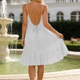 thumbnail image 4 of Backless Cami Dresses for Women Solid Color Backless Cami Sleeveless House-Dress Beach Vacation Clothes Travel Outfits, 4 of 4