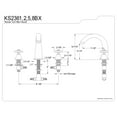 thumbnail image 2 of Kingston Brass KS2362BX Roman Two-Handle Deck Mount Roman Tub Faucet, Polished Brass, 2 of 4