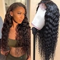 thumbnail image 2 of Lace Front Human Hair Wigs Deep Wave Pre Plucked 150% Density Remy Deep Curly, 2 of 3