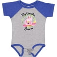 thumbnail image 3 of Inktastic Baby Flamingo My Grandma Loves Me with Flower Wreath Boys or Girls Baby Bodysuit, 3 of 5