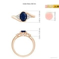 thumbnail image 4 of ANGARA Natural 1.55 Ct Oval Sapphire Bypass Ring with Trio Diamond Accents in 14K Rose Gold for Women (Size-8x6mm) | September Birthstone, Anniversary, Jewelry Gift for Women | Natural Sapphire Ring, 4 of 9