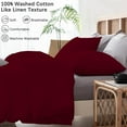 thumbnail image 5 of 1 Pcs Duvet Cover 100% Egyptian Cotton 1000 Thread Count with Zipper Closure & Corner Ties - Super King Plus Size (120" x 120") Inch, Burgundy Stripe, 5 of 5