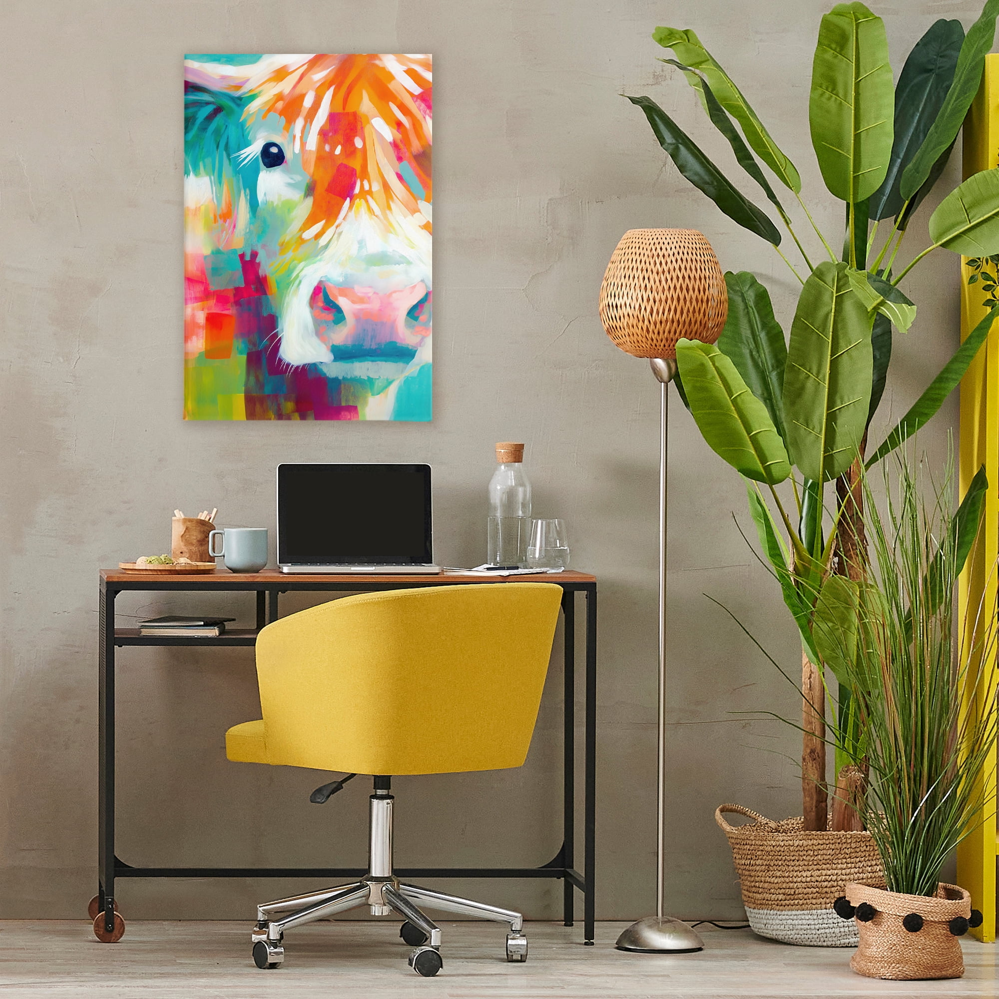 Stupell Industries Highland Portrait in Brights Canvas Wall Art, design by Chromatic Storm Studio