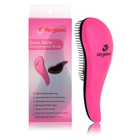 Vergiano Easy Glide Pain Free Detangling Hair Brush for Adults, Kids, & Pets - Easily Remove Knots & Tangles (Best Way To Remove Pubic Hair Without Pain)