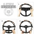 thumbnail image 6 of Kuiaobaty Full Surround Steering Wheel Cover with a Diameter of 15" Auto Steering Wheel Protector for Van Car Suv Truck Steering Wheels Accessories, Retro Brown Black Cow Daisy Flower, 6 of 6