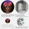 thumbnail image 5 of Designart 'African American Woman Portrait with Turban VI' Modern Circle Metal Wall Art 23x23 - Disc of 23, 5 of 5