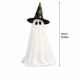 thumbnail image 2 of Halloween Ghost Decorations, 59.06 Inch Light Up White Fabric Standing Ghost Lamp with Stripe Bow, Spooky Halloween Indoor Holiday Porch Ornament, 2 of 5