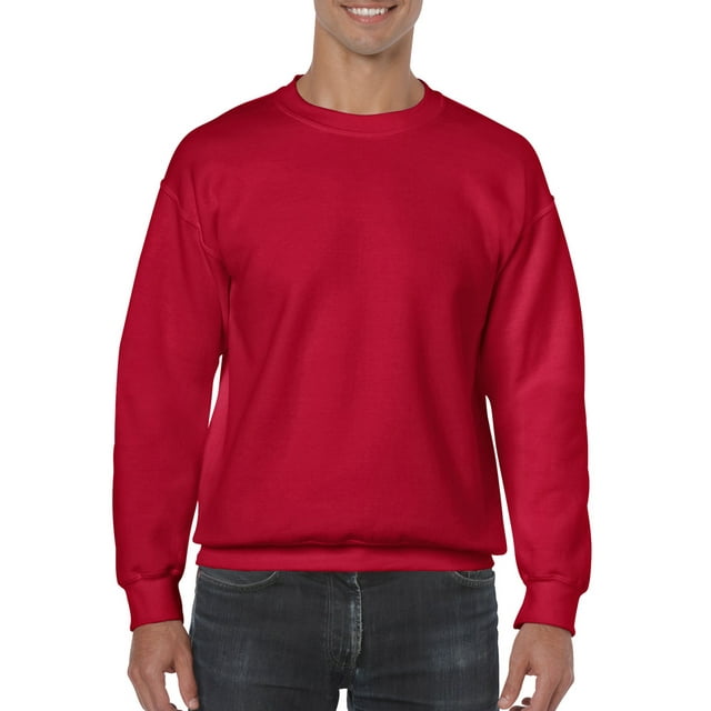 Gildan Chandail Molletonné à Col Ras du Cou pour Hommes, m, Rouge Cerise