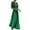 Green, variant on TSADFHJI Pleated Skirts for Women Knee Length Women Wrap V Neck Ruffle Sleeve Tiered Midi Dress Tie Waist A Line Long Party Dress S Black