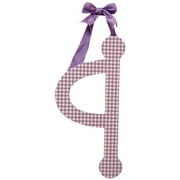 My Baby Sam 9 Lavender Gingham Hanging Letter, Q